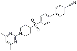 4'-([1-(4,6-DIMETHYLPYRIMIDIN-2-YL)PIPERIDIN-4-YL]SULFONYL)BIPHENYL-4-CARBONITRILE 结构式