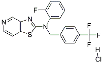 N-(2-FLUOROPHENYL)-N-[4-(TRIFLUOROMETHYL)BENZYL][1,3]THIAZOLO[4,5-C]PYRIDIN-2-AMINE HYDROCHLORIDE 结构式