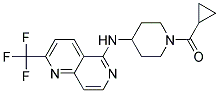 N-[1-(CYCLOPROPYLCARBONYL)PIPERIDIN-4-YL]-2-(TRIFLUOROMETHYL)-1,6-NAPHTHYRIDIN-5-AMINE 结构式