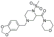 4-([4-(1,3-BENZODIOXOL-5-YLMETHYL)-1-(METHYLSULFONYL)PIPERAZIN-2-YL]CARBONYL)MORPHOLINE 结构式