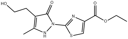 ETHYL 2-[4-(2-HYDROXYETHYL)-3-METHYL-5-OXO-2,5-DIHYDRO-1H-PYRAZOL-1-YL]-1,3-THIAZOLE-4-CARBOXYLATE 结构式