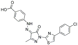 4-(N'-(1-[4-(4-CHLORO-PHENYL)-THIAZOL-2-YL]-3-METHYL-5-OXO-1,5-DIHYDRO-PYRAZOL-4-YLIDENE)-HYDRAZINO)-BENZOIC ACID 结构式