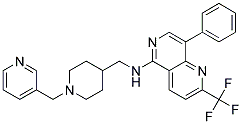 8-PHENYL-N-([1-(PYRIDIN-3-YLMETHYL)PIPERIDIN-4-YL]METHYL)-2-(TRIFLUOROMETHYL)-1,6-NAPHTHYRIDIN-5-AMINE 结构式