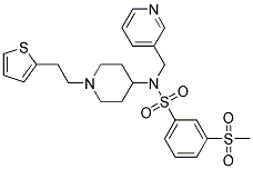 3-(METHYLSULFONYL)-N-(PYRIDIN-3-YLMETHYL)-N-(1-[2-(2-THIENYL)ETHYL]PIPERIDIN-4-YL)BENZENESULFONAMIDE 结构式