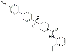 4-[(4'-CYANOBIPHENYL-4-YL)SULFONYL]-N-(2-ETHYL-6-METHYLPHENYL)PIPERIDINE-1-CARBOXAMIDE 结构式