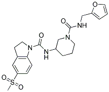 N-(1-([(2-FURYLMETHYL)AMINO]CARBONYL)PIPERIDIN-3-YL)-5-(METHYLSULFONYL)INDOLINE-1-CARBOXAMIDE 结构式