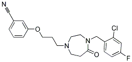 3-(3-[4-(2-CHLORO-4-FLUOROBENZYL)-5-OXO-1,4-DIAZEPAN-1-YL]PROPOXY)BENZONITRILE 结构式