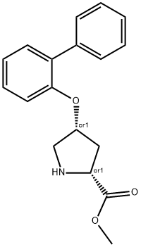 METHYL (2S,4S)-4-([1,1'-BIPHENYL]-2-YLOXY)-2-PYRROLIDINECARBOXYLATE 结构式