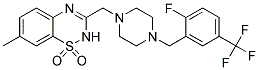 3-((4-[2-FLUORO-5-(TRIFLUOROMETHYL)BENZYL]PIPERAZIN-1-YL)METHYL)-7-METHYL-2H-1,2,4-BENZOTHIADIAZINE 1,1-DIOXIDE 结构式