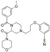 3-(3-[4-(3-METHOXYBENZOYL)-3-(MORPHOLIN-4-YLCARBONYL)PIPERAZIN-1-YL]PROPOXY)BENZONITRILE 结构式