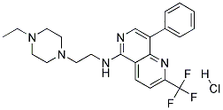 N-[2-(4-ETHYLPIPERAZIN-1-YL)ETHYL]-8-PHENYL-2-(TRIFLUOROMETHYL)-1,6-NAPHTHYRIDIN-5-AMINE HYDROCHLORIDE 结构式