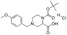 4-(4-Methoxy-benzyl)-piperazine-1,2-dicarboxylic acid 1-tert-butyl ester hydrochloride 结构式