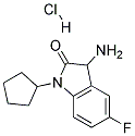 3-Amino-1-cyclopentyl-5-fluoro-1,3-dihydro-indol-2-one hydrochloride 结构式