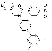 N-[1-(4,6-DIMETHYLPYRIMIDIN-2-YL)PIPERIDIN-4-YL]-4-(METHYLSULFONYL)-N-(PYRIDIN-3-YLMETHYL)BENZAMIDE 结构式