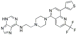 N-(2-(4-[8-(3-THIENYL)-2-(TRIFLUOROMETHYL)-1,6-NAPHTHYRIDIN-5-YL]PIPERAZIN-1-YL)ETHYL)-3H-PURIN-6-AMINE 结构式