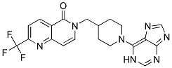 6-([1-(1H-PURIN-6-YL)PIPERIDIN-4-YL]METHYL)-2-(TRIFLUOROMETHYL)-1,6-NAPHTHYRIDIN-5(6H)-ONE 结构式