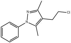 4-(2-CHLORO-ETHYL)-3,5-DIMETHYL-1-PHENYL-1H-PYRAZOLE 结构式