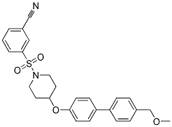 3-[(4-([4'-(METHOXYMETHYL)BIPHENYL-4-YL]OXY)PIPERIDIN-1-YL)SULFONYL]BENZONITRILE 结构式