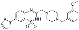 3-([4-(3-METHOXYBENZYL)PIPERAZIN-1-YL]METHYL)-7-(2-THIENYL)-2H-1,2,4-BENZOTHIADIAZINE 1,1-DIOXIDE 结构式