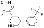 METHYL 5-(3-(TRIFLUOROMETHYL)PHENYL)PIPERIDINE-3-CARBOXYLATE HYDROCHLORIDE 结构式