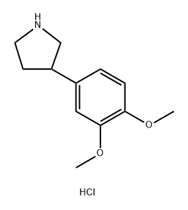 3-(3,4-二甲氧基苯基)吡咯烷盐酸盐 结构式