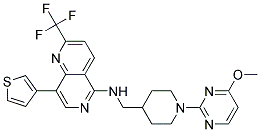 N-([1-(4-METHOXYPYRIMIDIN-2-YL)PIPERIDIN-4-YL]METHYL)-8-(3-THIENYL)-2-(TRIFLUOROMETHYL)-1,6-NAPHTHYRIDIN-5-AMINE 结构式