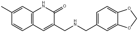3-{[(BENZO[1,3]DIOXOL-5-YLMETHYL)-AMINO]-METHYL}-7-METHYL-1H-QUINOLIN-2-ONE 结构式