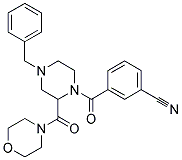 3-([4-BENZYL-2-(MORPHOLIN-4-YLCARBONYL)PIPERAZIN-1-YL]CARBONYL)BENZONITRILE 结构式