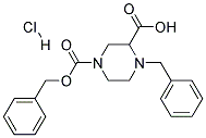 4-BENZYL-PIPERAZINE-1,3-DICARBOXYLIC ACID 1-BENZYL ESTER HYDROCHLORIDE 结构式