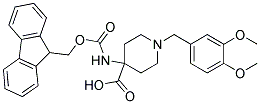4-(((9H-FLUOREN-9-YL)METHOXY)CARBONYLAMINO)-1-(3,4-DIMETHOXYBENZYL)PIPERIDINE-4-CARBOXYLIC ACID 结构式