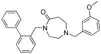 4-(BIPHENYL-2-YLMETHYL)-1-(3-METHOXYBENZYL)-1,4-DIAZEPAN-5-ONE 结构式