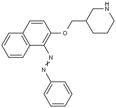 3-[({1-[(E)-2-PHENYLDIAZENYL]-2-NAPHTHYL}OXY)-METHYL]PIPERIDINE 结构式