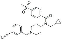 N-[1-(3-CYANOBENZYL)PIPERIDIN-4-YL]-N-(CYCLOPROPYLMETHYL)-4-(METHYLSULFONYL)BENZAMIDE 结构式