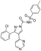 3-(2-CHLOROPHENYL)-N-[(4-METHYLPHENYL)SULPHONYL]-4-(PYRIMIDIN-4-YL)PYRAZOLE-1-CARBOXAMIDE 结构式