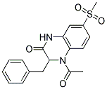 4-ACETYL-3-BENZYL-7-(METHYLSULFONYL)-3,4-DIHYDROQUINOXALIN-2(1H)-ONE 结构式