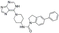 5-PHENYL-N-[1-(1H-PURIN-6-YL)PIPERIDIN-4-YL]INDOLINE-1-CARBOXAMIDE 结构式