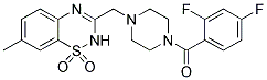 3-([4-(2,4-DIFLUOROBENZOYL)PIPERAZIN-1-YL]METHYL)-7-METHYL-2H-1,2,4-BENZOTHIADIAZINE 1,1-DIOXIDE 结构式