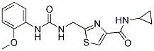 N-CYCLOPROPYL-2-[(([(2-METHOXYPHENYL)AMINO]CARBONYL)AMINO)METHYL]-1,3-THIAZOLE-4-CARBOXAMIDE 结构式
