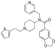 N-(Pyridin-3-ylmethyl)-N-(1-[2-(2-thienyl)ethyl]piperidin-4-yl)-1,3-benzodioxole-5-carboxamide 结构式