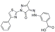 3-(N'-[3-METHYL-5-OXO-1-(4-PHENYL-THIAZOL-2-YL)-1,5-DIHYDRO-PYRAZOL-4-YLIDENE]-HYDRAZINO)-BENZOIC ACID 结构式