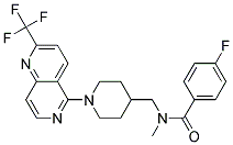 4-FLUORO-N-METHYL-N-((1-[2-(TRIFLUOROMETHYL)-1,6-NAPHTHYRIDIN-5-YL]PIPERIDIN-4-YL)METHYL)BENZAMIDE 结构式