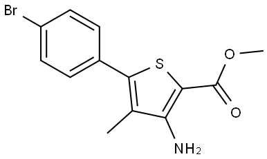 3-氨基-4-甲基-5-(4-溴苯基)噻吩-2-羧酸甲酯 结构式