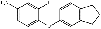 4-((2,3-二氢-1H-茚-5-基)氧基)-3-氟苯胺 结构式