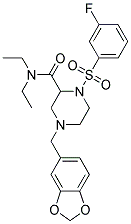 4-(1,3-BENZODIOXOL-5-YLMETHYL)-N,N-DIETHYL-1-[(3-FLUOROPHENYL)SULFONYL]PIPERAZINE-2-CARBOXAMIDE 结构式