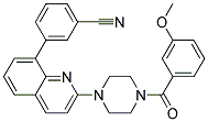 3-(2-[4-(3-METHOXYBENZOYL)PIPERAZIN-1-YL]QUINOLIN-8-YL)BENZONITRILE 结构式