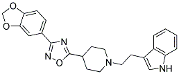 3-(2-(4-[3-(1,3-Benzodioxol-5-yl)-1,2,4-oxadiazol-5-yl]piperidin-1-yl)ethyl)-1H-indole 结构式