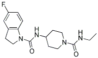 N-(1-[(ETHYLAMINO)CARBONYL]PIPERIDIN-4-YL)-5-FLUOROINDOLINE-1-CARBOXAMIDE 结构式