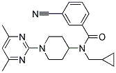 3-CYANO-N-(CYCLOPROPYLMETHYL)-N-[1-(4,6-DIMETHYLPYRIMIDIN-2-YL)PIPERIDIN-4-YL]BENZAMIDE 结构式