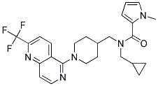 N-(CYCLOPROPYLMETHYL)-1-METHYL-N-((1-[2-(TRIFLUOROMETHYL)-1,6-NAPHTHYRIDIN-5-YL]PIPERIDIN-4-YL)METHYL)-1H-PYRROLE-2-CARBOXAMIDE 结构式