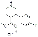 METHYL 3-(4-FLUOROPHENYL)PIPERIDINE-4-CARBOXYLATE HYDROCHLORIDE 结构式